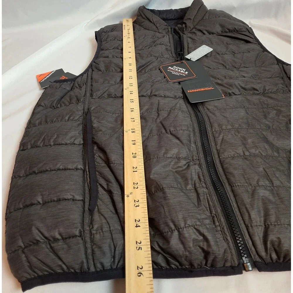 Hawke & Co Pro Series Reversible Down Packable Vest XXL Gray Black NWT